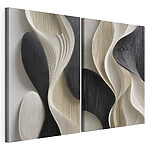 Impression sur toile modulaire Formes sculpturales aux couleurs contrastées