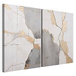 Impression sur toile modulaire Contrastes de textures dans des tons discrets