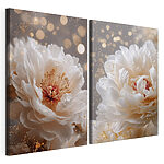 Impression sur toile modulaire Des fleurs délicates aux teintes douces