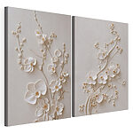 Impression sur toile modulaire Motif floral élégant dans des tons neutres