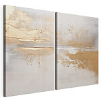 Impression sur toile modulaire De la peinture blanche et marron sur un mur
