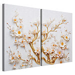 Impression sur toile modulaire Des fleurs délicates sur des branches souples