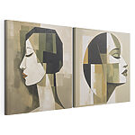 Impression sur toile modulaire Deux tableaux représentant la tête d'une personne
