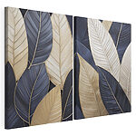 Impression sur toile modulaire Des feuilles élégantes aux couleurs contrastées