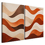 Impression sur toile modulaire Quelques vagues marron et blanches