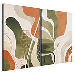 Impression sur toile modulaire Formes abstraites dans des tons ocres