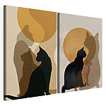 Impression sur toile modulaire Un chat et un chat avec un chat au soleil