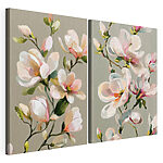 Impression sur toile modulaire Peinture représentant des fleurs sur un mur