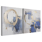 Impression sur toile modulaire Cercles dynamiques dans des tons froids