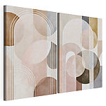 Impression sur toile modulaire Formes abstraites dans une palette de couleurs douces