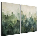 Impression sur toile modulaire Comparaison d'une forêt