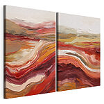 Impression sur toile modulaire Peinture représentant des vagues rouges et blanches
