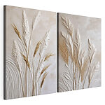 Impression sur toile modulaire Collage de plantes blanches et brunes