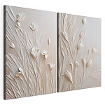 Impression sur toile modulaire Motif floral élégant aux teintes douces