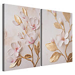 Impression sur toile modulaire Collage de fleurs et de feuilles
