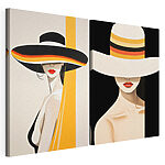 Impression sur toile modulaire Femme portant un chapeau