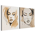 Impression sur toile modulaire Dessin représentant le visage d'une femme