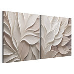 Impression sur toile modulaire Délicates superpositions de motifs de feuilles