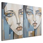 Impression sur toile modulaire Peinture représentant le visage d'une femme