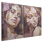 Impression sur toile modulaire Collage représentant le visage d'une femme