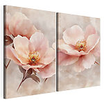 Impression sur toile modulaire Fleurs délicates aux teintes douces