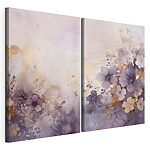 Impression sur toile modulaire Peinture représentant des fleurs sur fond blanc