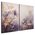 Impression sur toile modulaire Des fleurs délicates aux teintes douces