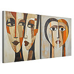 Impression sur toile modulaire Peinture représentant le visage d'une femme
