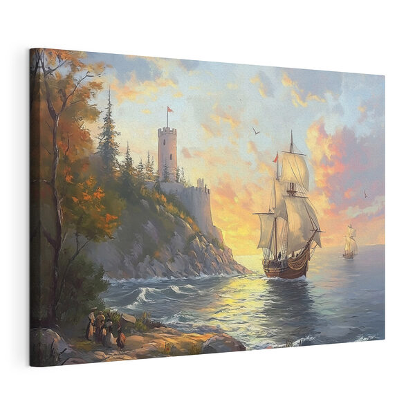 Peinture d'un navire naviguant sur l'eau Tableaux Peinture d'un navire naviguant sur l'eau
